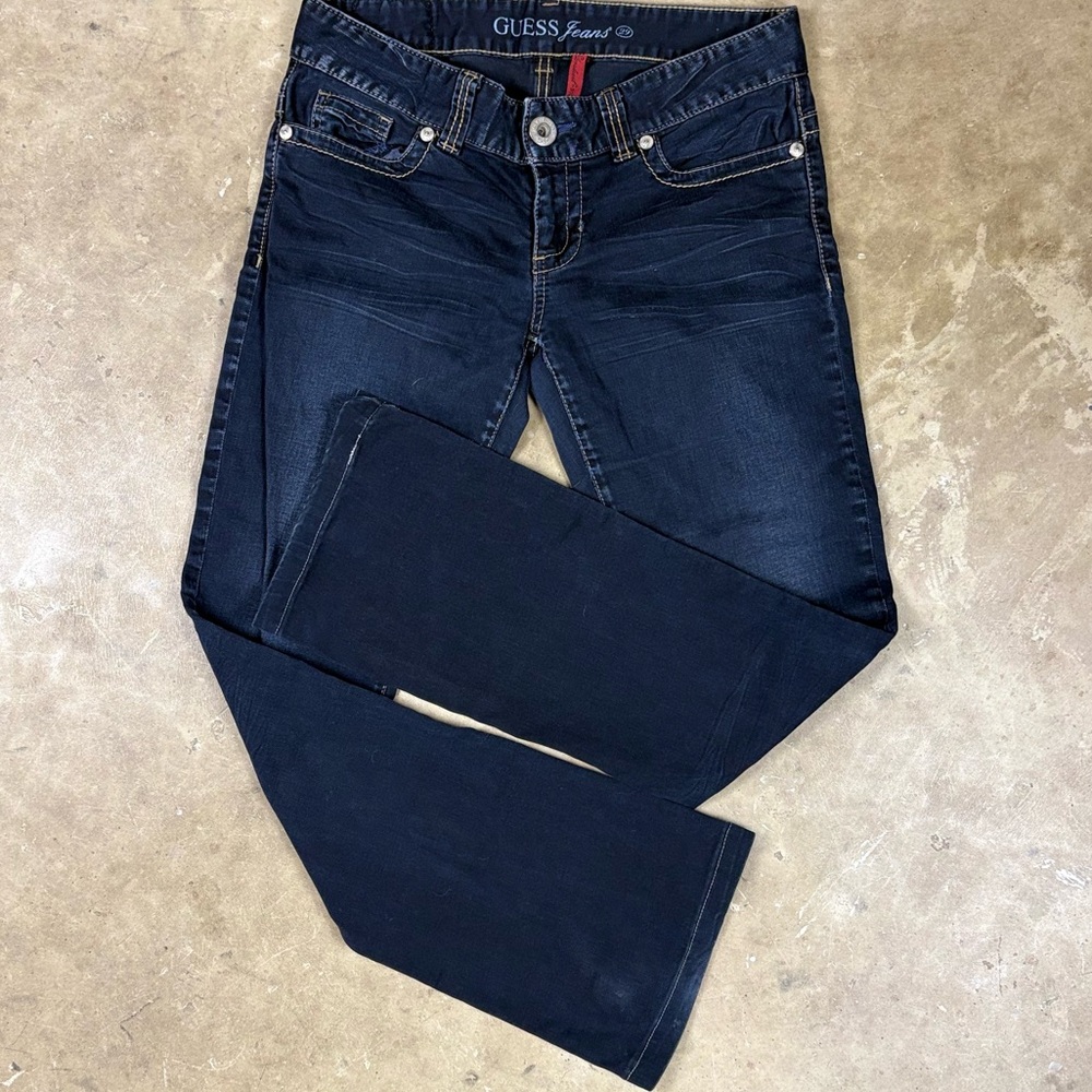 GUESS Women's Dark Blue Daredevil Bootcut Jeans Size 29